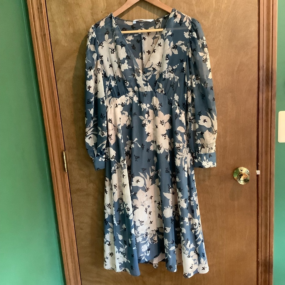 Zara V-Neck Floral Midi Dress